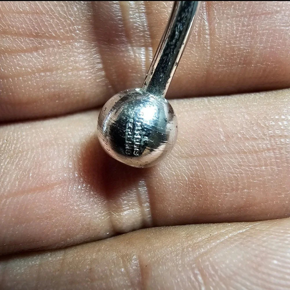 Sterling Silver Horseshoe Key Chain Ring With Ball Bead Screw On End - Picture 4 of 7